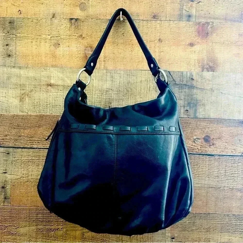 Ellington Leather Woven Large Hobo Bag